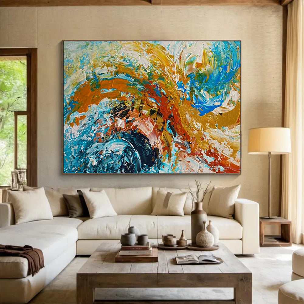 Colorful Abstract Explosion Painting for Vibrant Music Venues YHT359