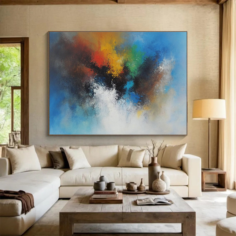 Color Burst Abstract Painting with Dynamic, Vivid Energy ABS481