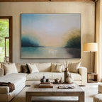 Misty River at Dusk Abstract Painting for Serene Retreats YHT014