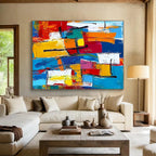 Colorful Geometric Abstract Painting with Vibrant Harmony WINK512