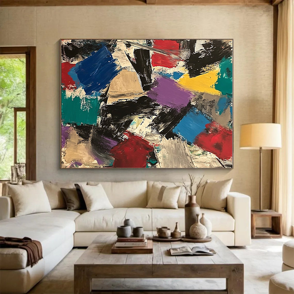 Colorful Block Abstract Painting with Vibrant Energy WINK777