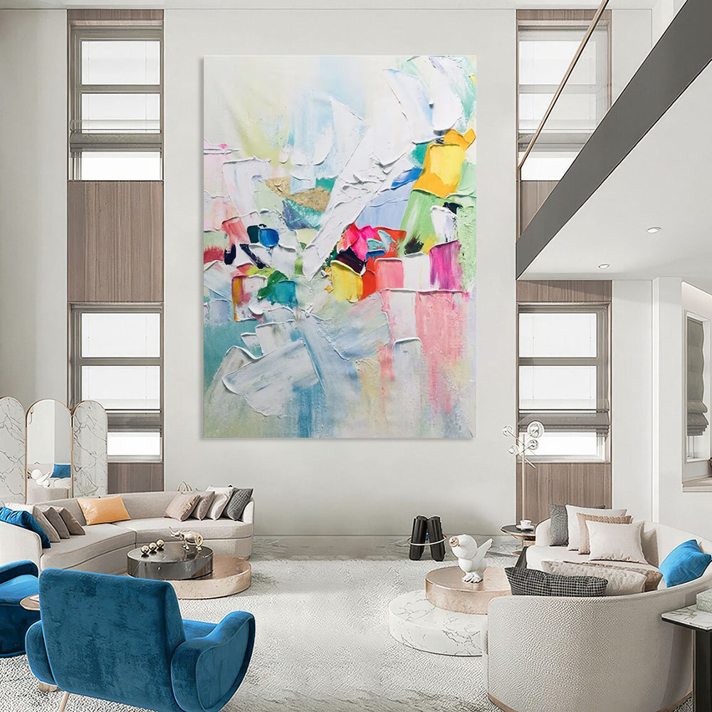 Vibrant Colorful Abstract Composition Painting for Art - Loving Spaces HENG274