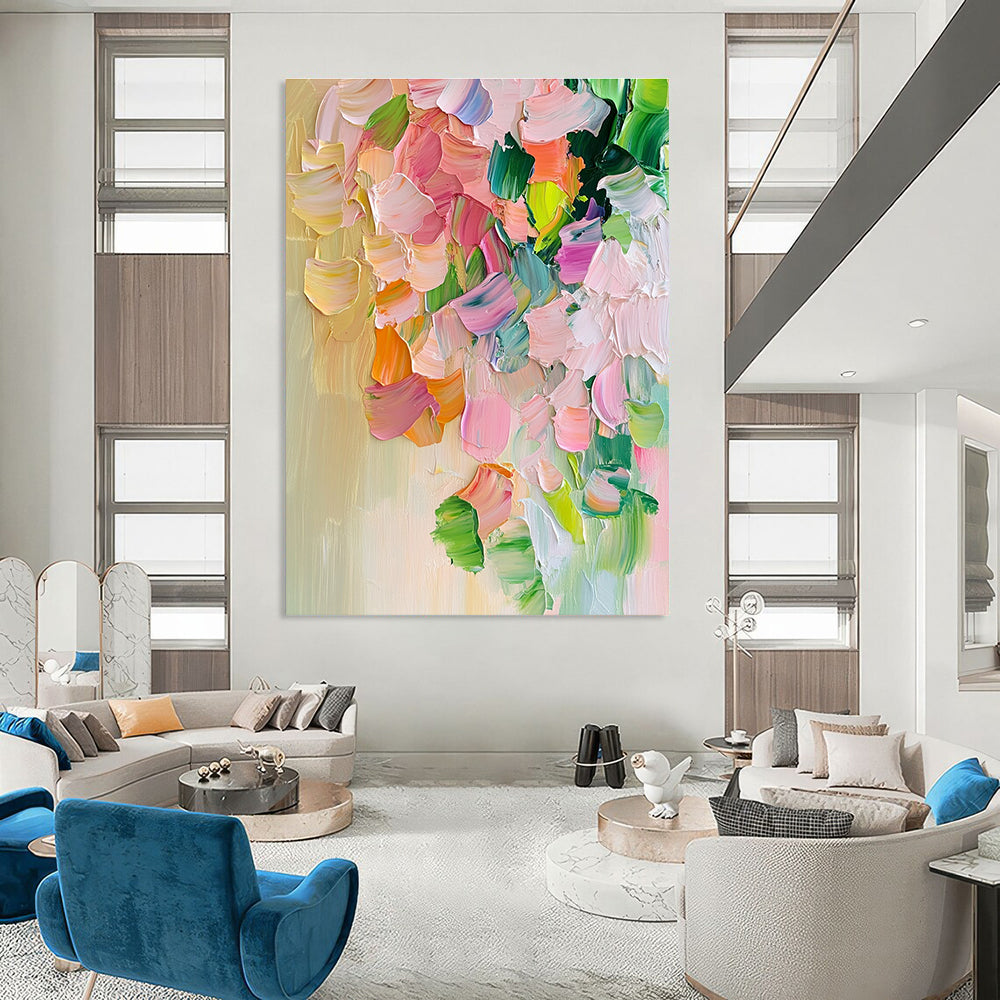 Textured Floral Abstract Painting for Bohemian - Styled Cafes GAB1163