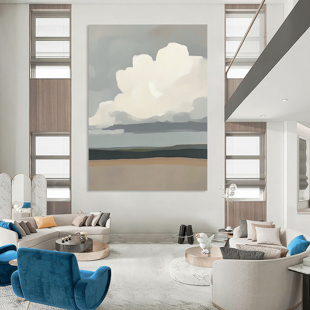Minimalist Cloud Landscape Calm Abstract Painting for Modern Interiors GAB1435