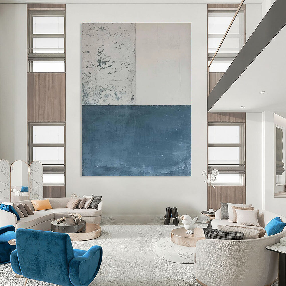 Minimalist Color Blocks Abstract Painting for Modern Art Galleries HENG085