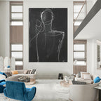 Minimalist Figure Sketch Painting with Expressive Lines GAB0109