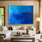 Mysterious Monochromatic Blue Abstract Painting ABS197