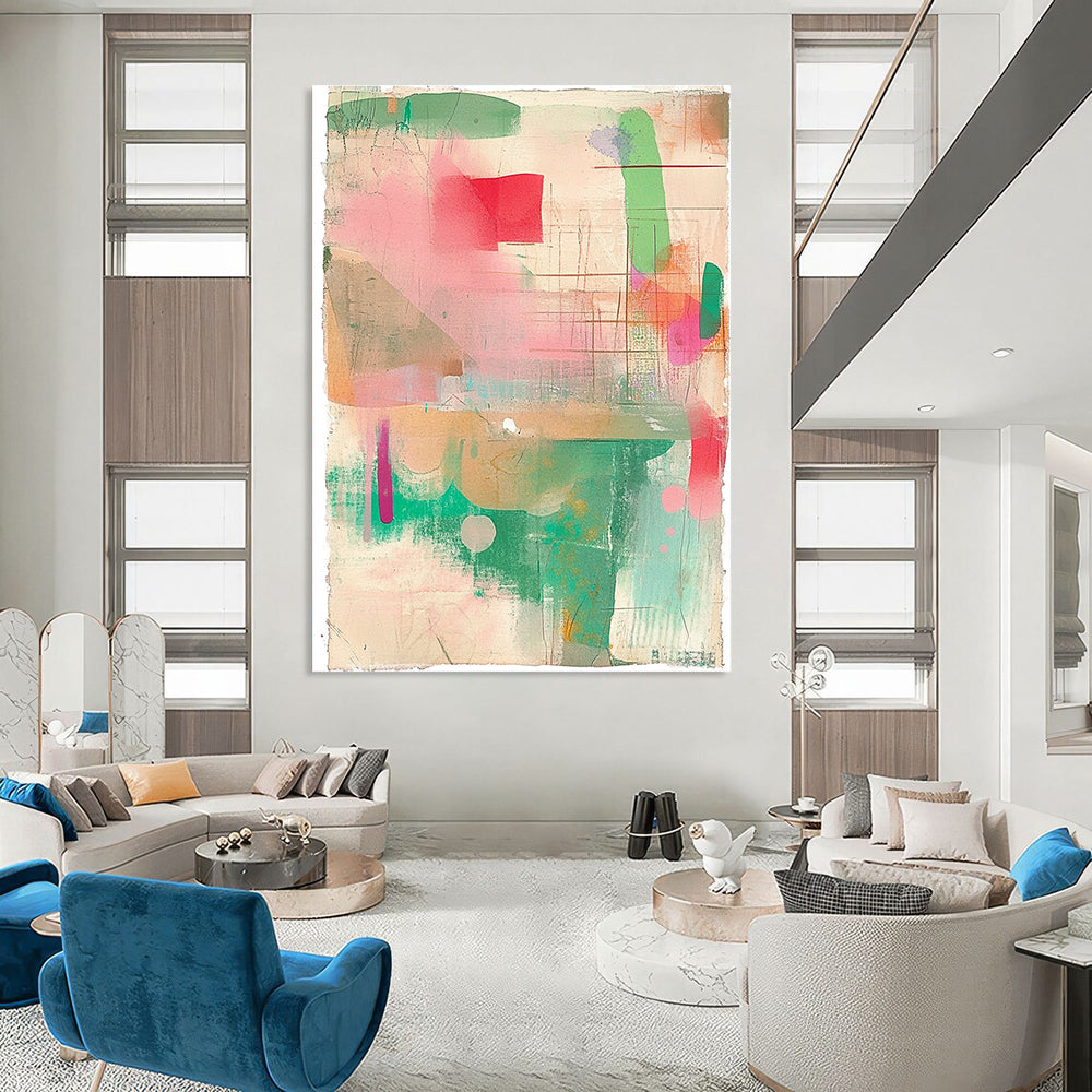 Pastel Color Fusion Softly Blended Abstract Painting GAB0245