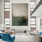 Earth - Toned Abstract with Gold Painting for Timeless Interiors HENG454