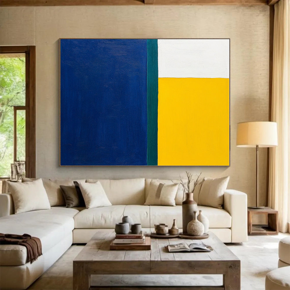 Bold Color Block Composition Abstract Painting with Vibrant Energy WINK164