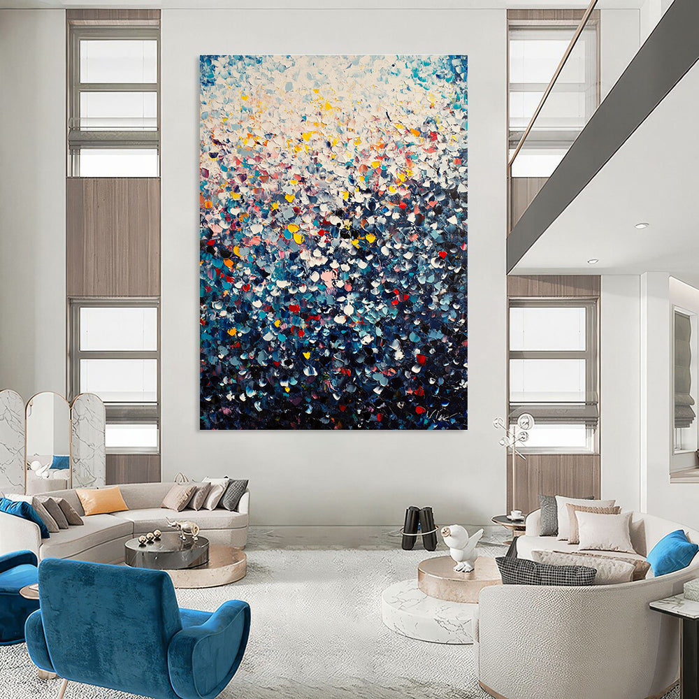 Colorful Dotted Mosaic Vibrant Abstract Painting GAB0291