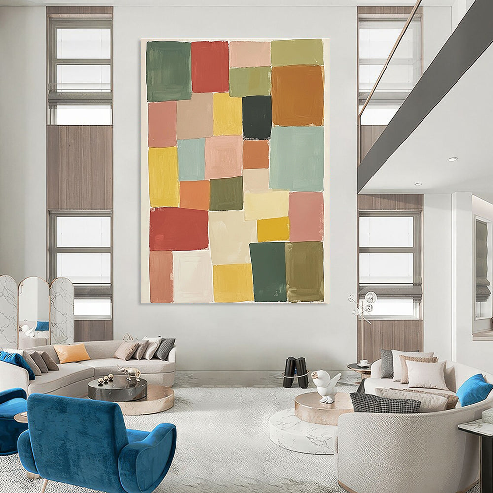 Color Block Collage Vibrant Abstract Painting GAB0360