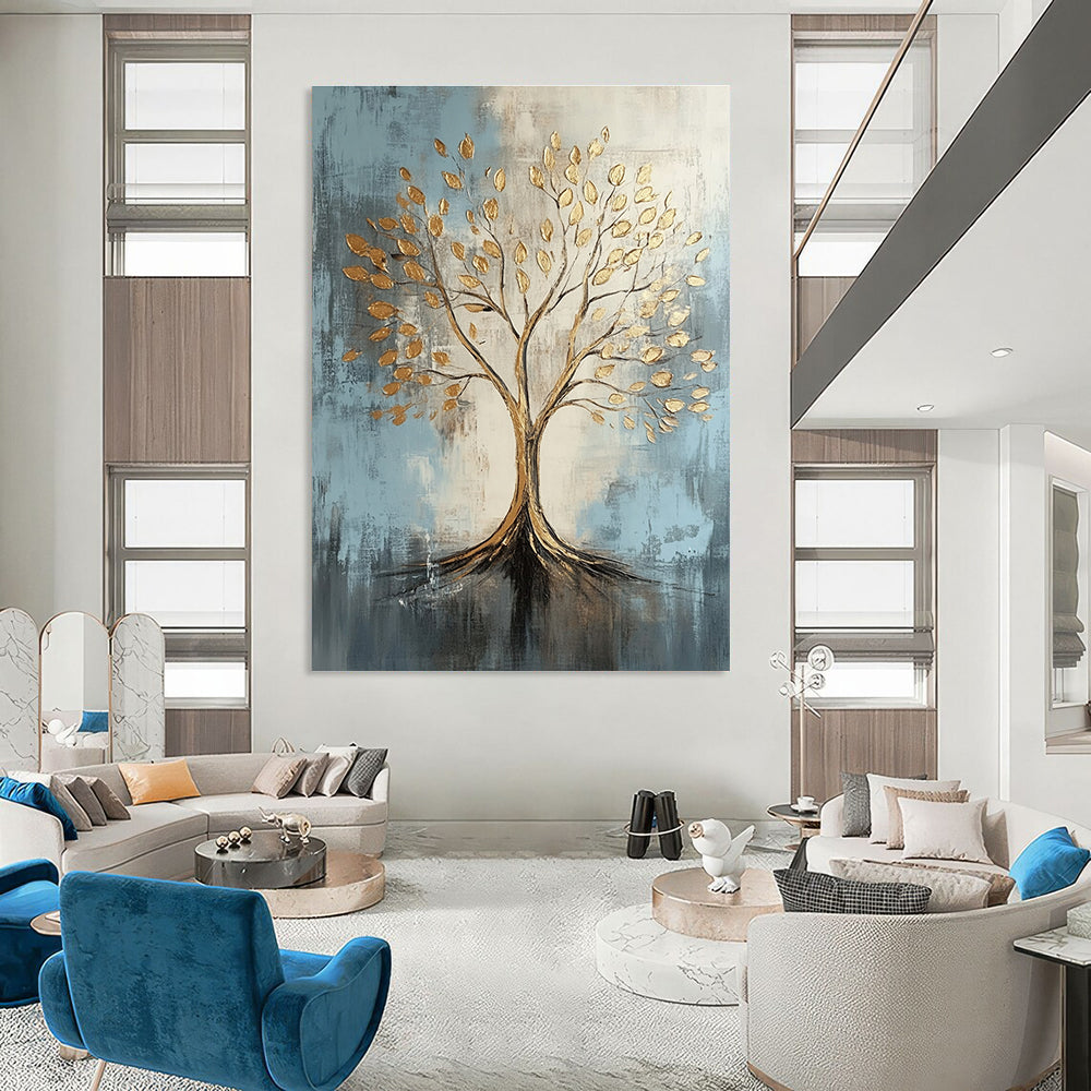 Gold Tree Abstract Painting for Prosperity - Themed Offices GAB0979