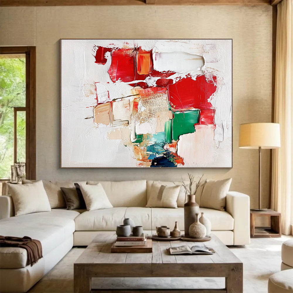 Textured Color Block Abstract Painting with Bold Simplicity WINK589