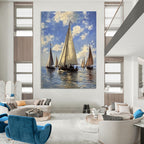 Sailing Boats on the Sea Classic Maritime Abstract Painting GAB0284