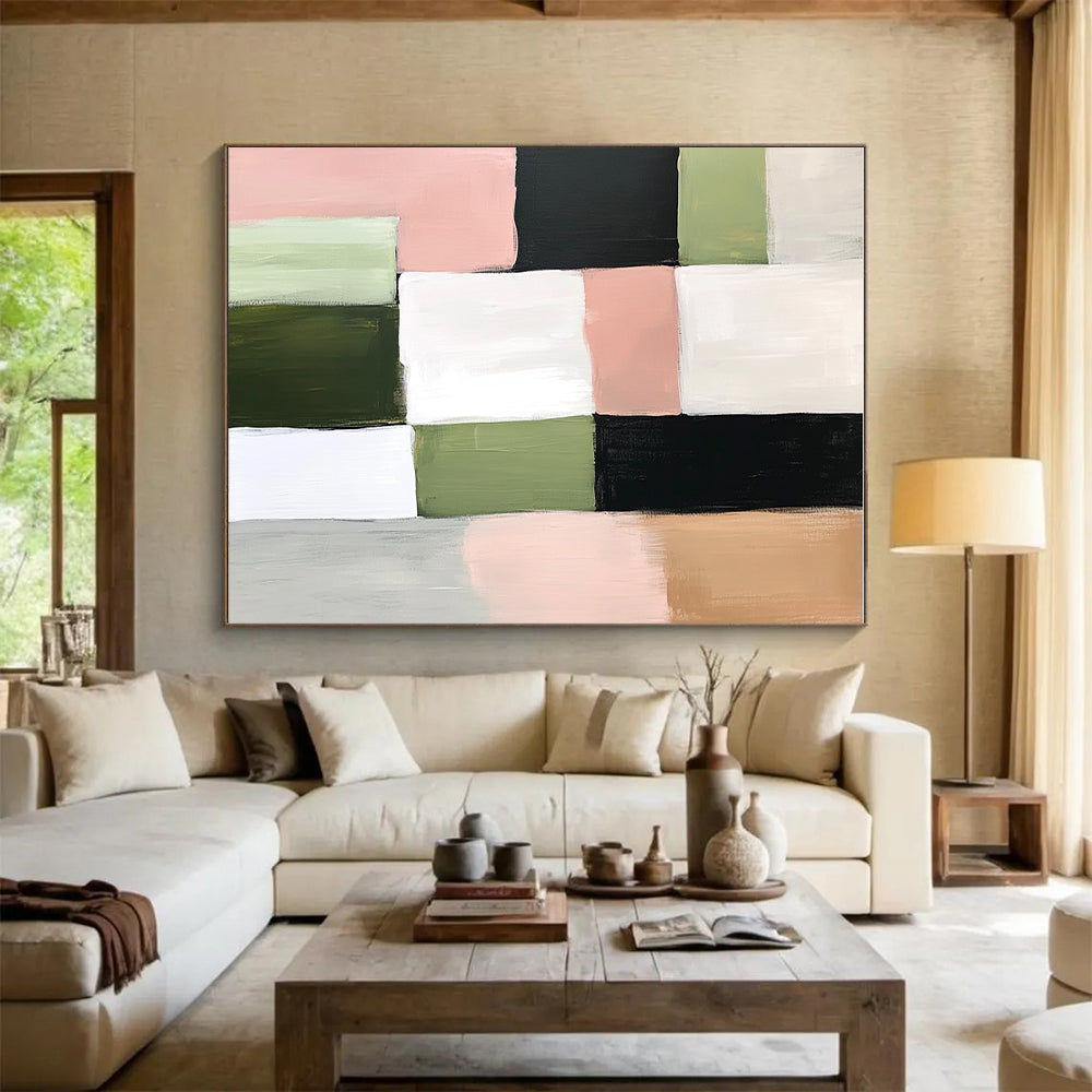 Color Block Patchwork Abstract Painting with Playful Harmony WINK153