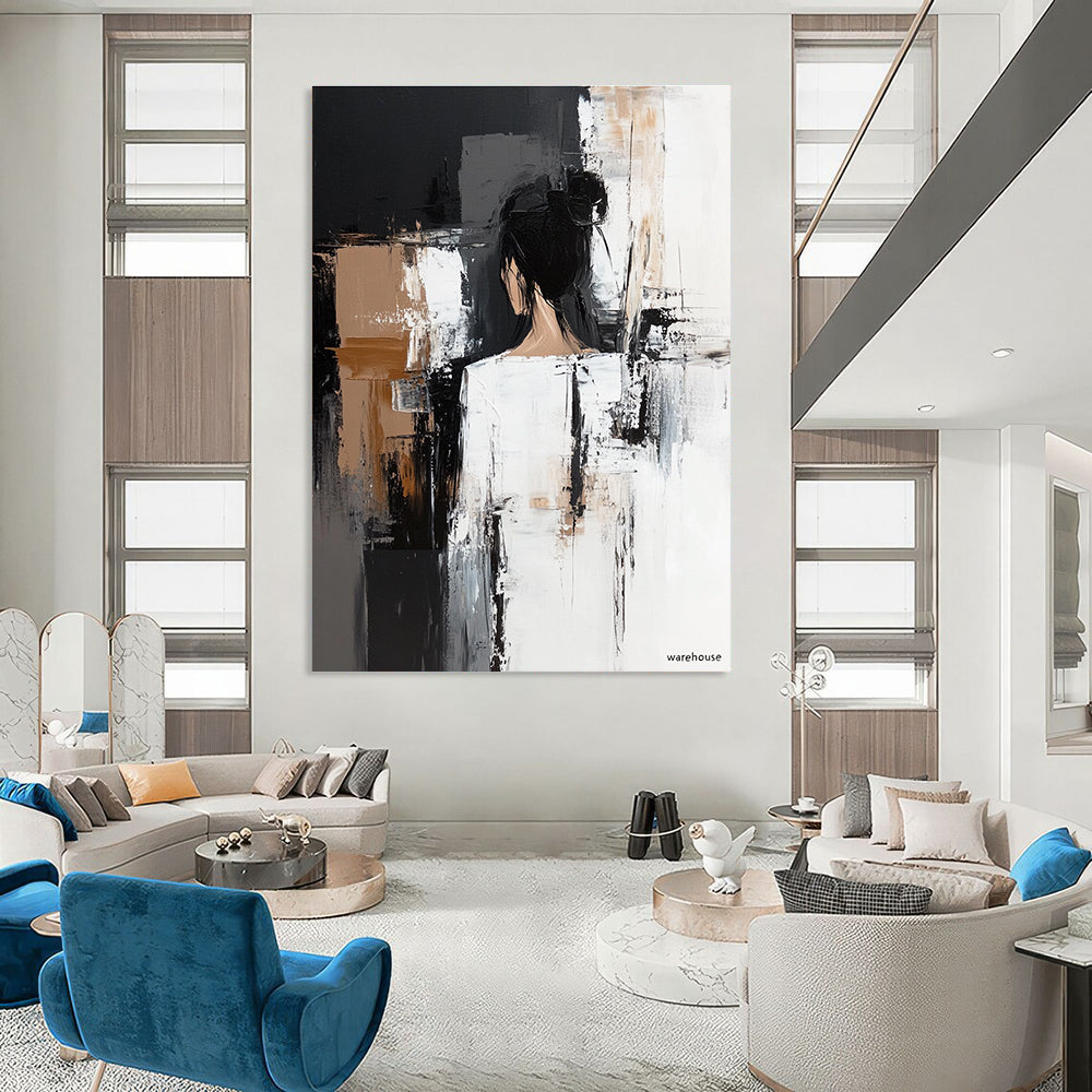 Abstract Female Figure Painting for Contemporary Bedroom Decor GAB1243