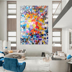 Vivid Color Explosion Abstract Painting for Creative Studios HENG411