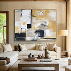 Yellow - Toned Abstract Shapes Painting with Warm Vitality WINK321