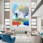 Vibrant Color Block Abstract Painting for Creative Art Studios HENG175