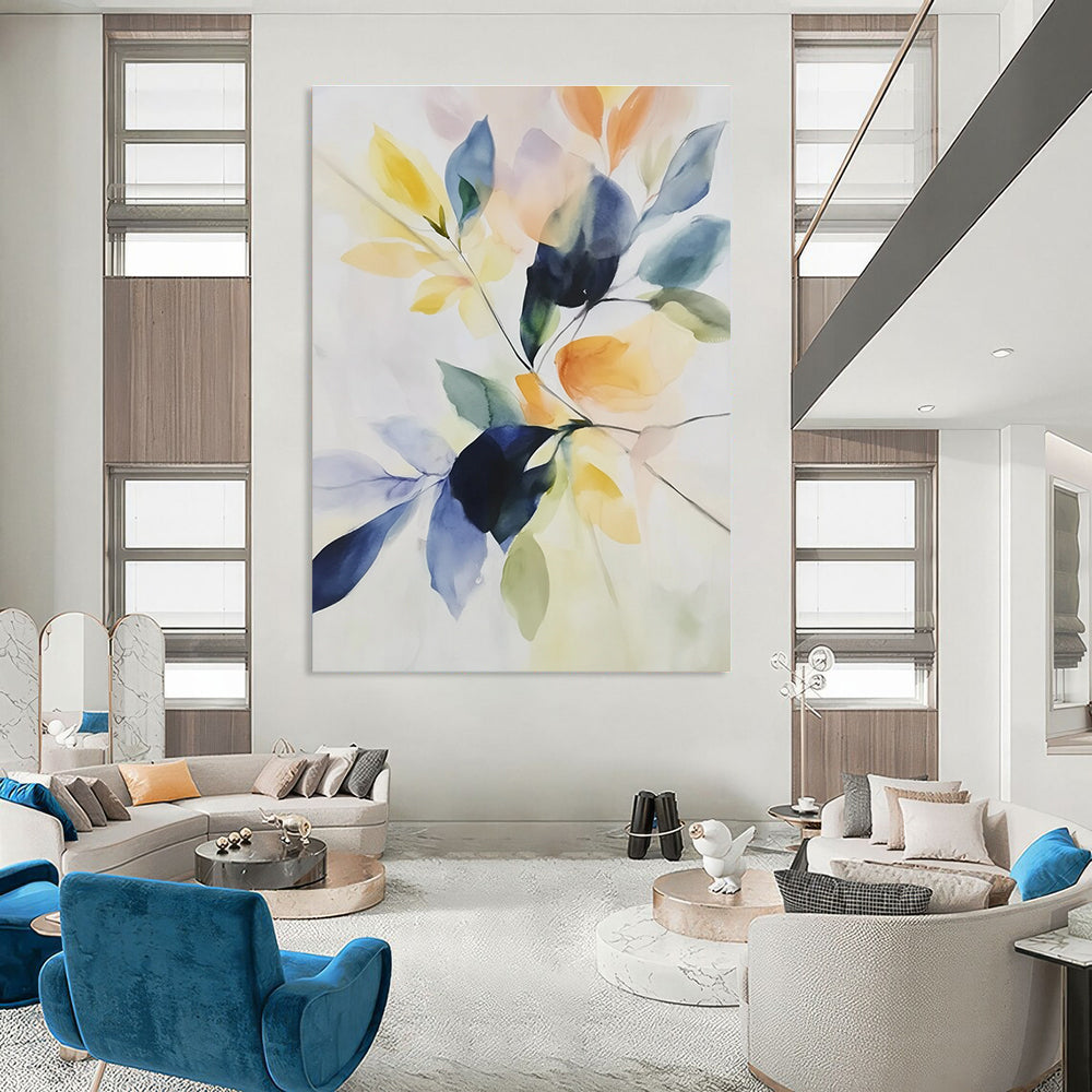 Colorful Leaf Abstract Painting for Botanical - Themed Boutiques GAB0987