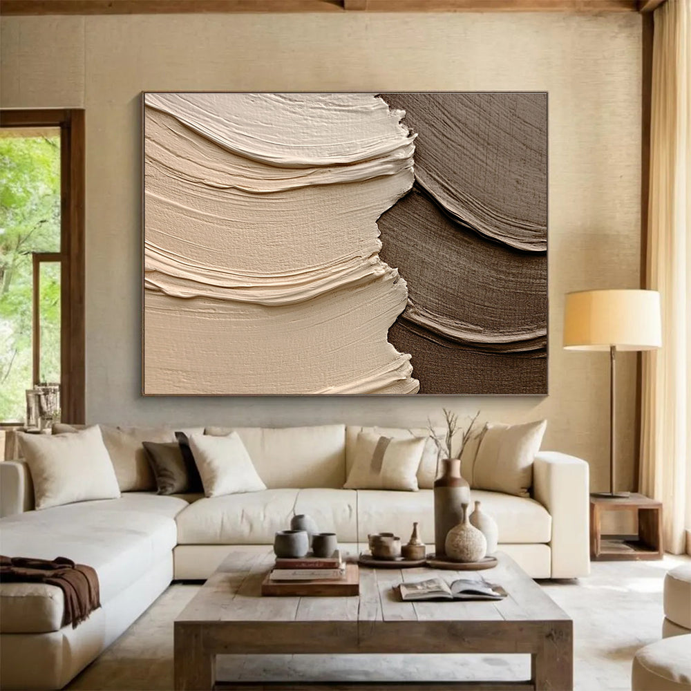 Beige & Brown Textured Strokes  Warm Minimalism ABS041
