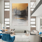 Golden Horizon Abstract - Mystical Landscape Abstract Art GAB0482