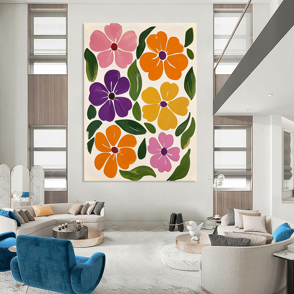 Colorful Flower Patterns Abstract Painting for Bohemian - Style Living Rooms GAB1352