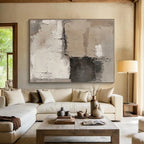 Beige Gray Black Abstract Painting with Subtle Nuance WINK453