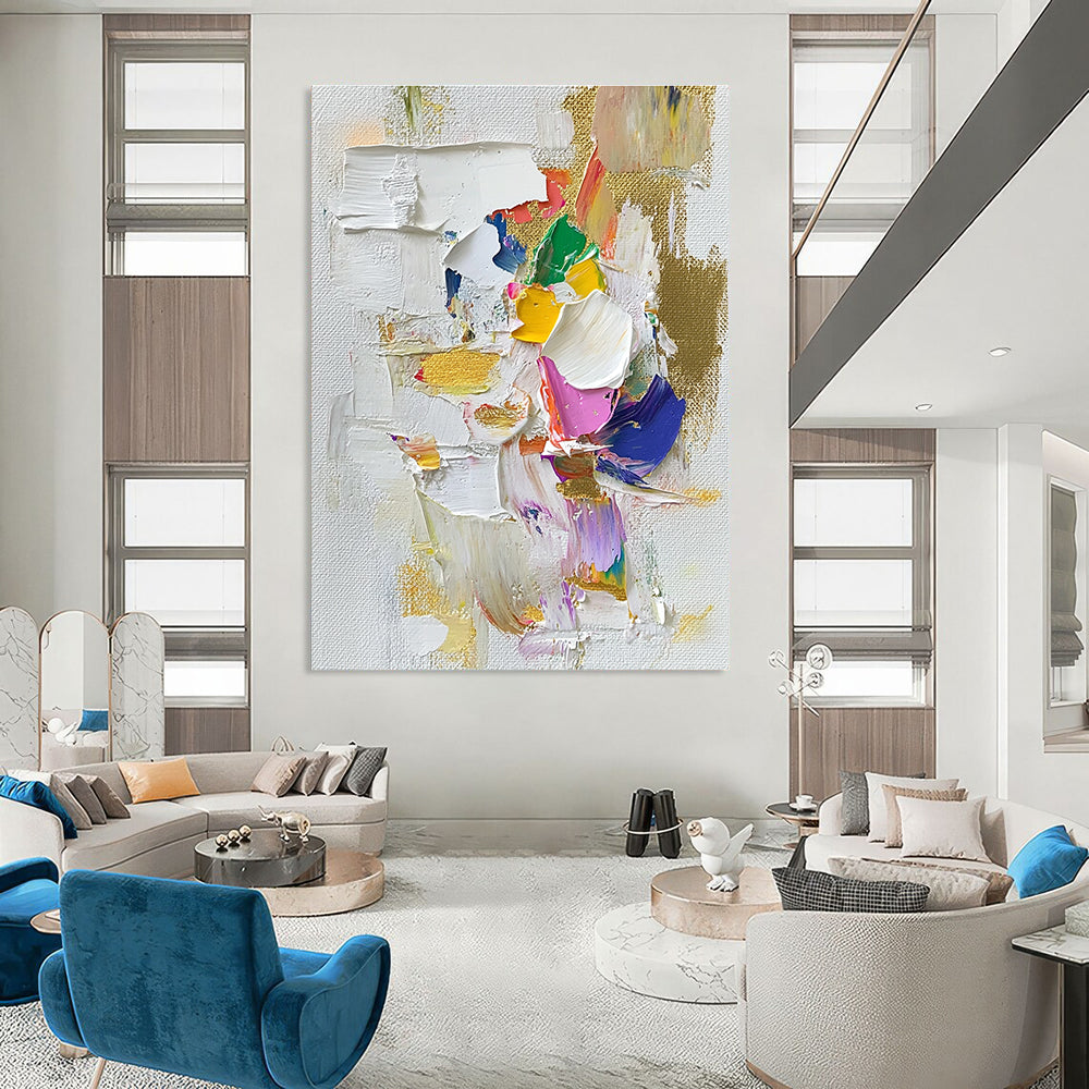 Colorful Textured Abstract Painting for Art - Centric Bedrooms GAB0821