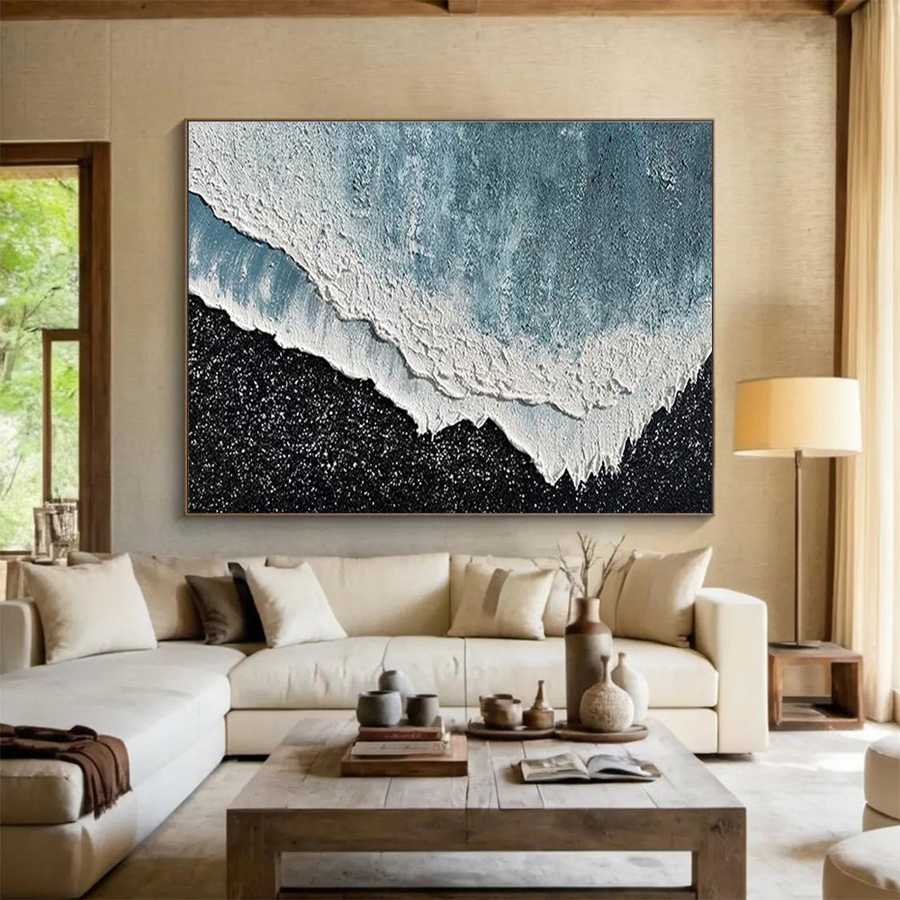 Textured Wave Abstract Painting for Ocean - Themed Galleries YHT207