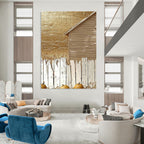 Golden Barn Abstract Painting for Autumn - Themed Restaurants GAB1308