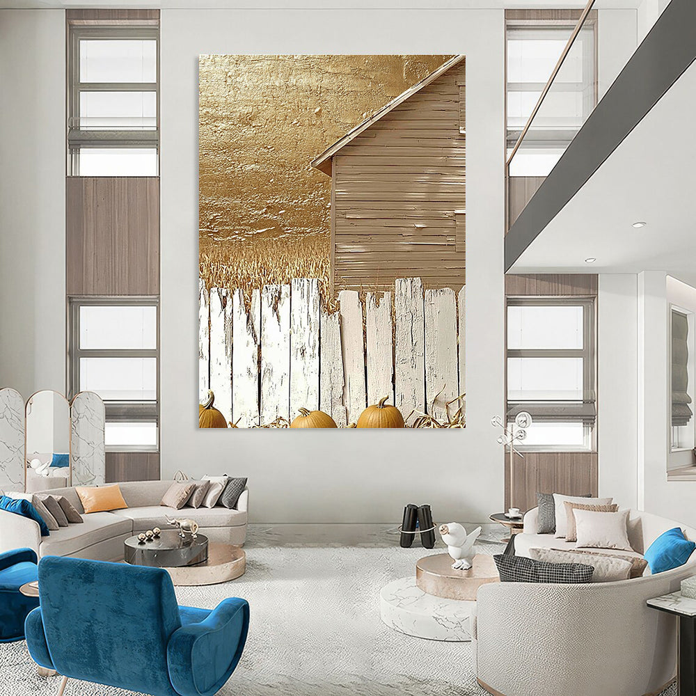 Golden Barn Abstract Painting for Autumn - Themed Restaurants GAB1308