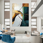 Geometric Abstract with Gold Accents Painting for Luxury Interiors GAB1111