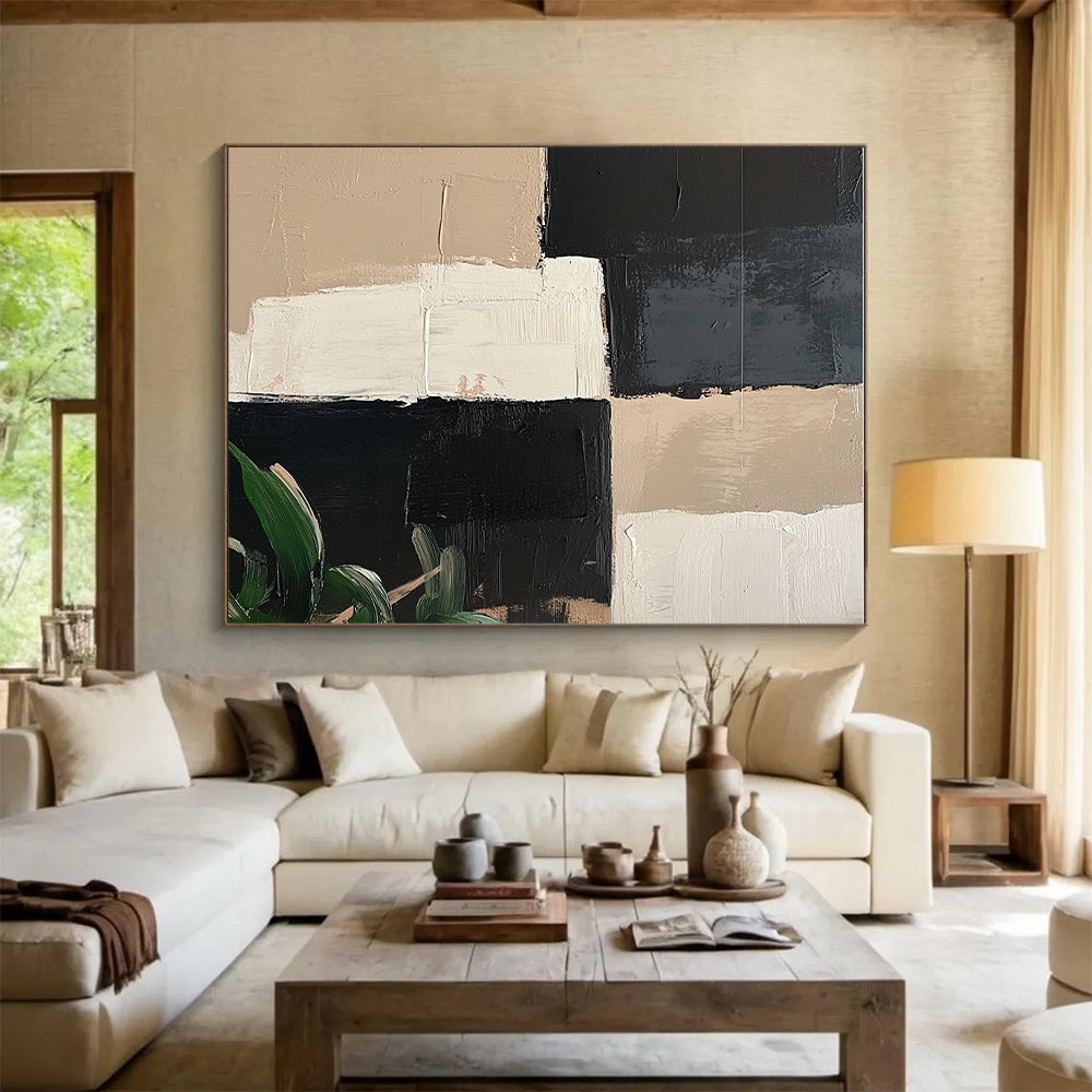 Geometric Color Blocks Abstract Painting with Modern Harmony WINK052
