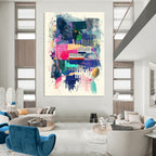 Musical Abstract Fusion Painting with Piano Motifs GAB0101