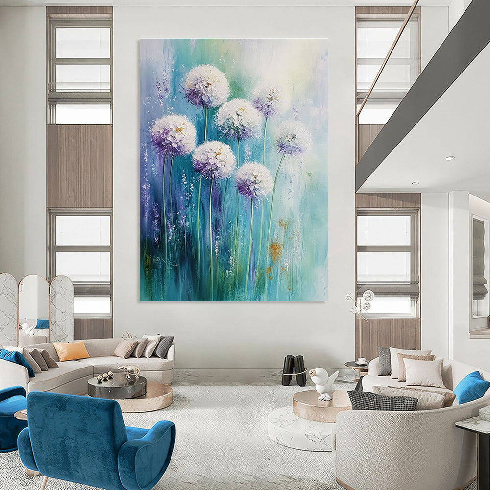 Dandelion Blooms Soft - Colored Floral Abstract Painting GAB0300