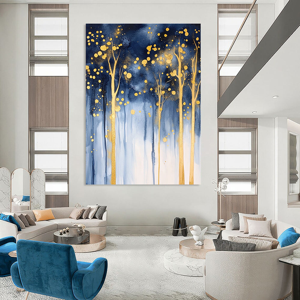 Golden Forest Abstract - Enchanted Landscape Abstract Painting GAB0499