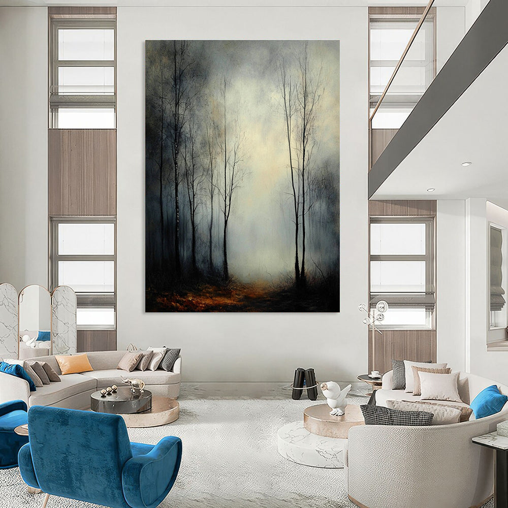 Misty Forest Path Enigmatic Landscape Abstract Painting GAB0238