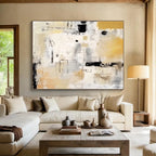Neutral - Toned Abstract Painting for Subtle Elegance YHT060