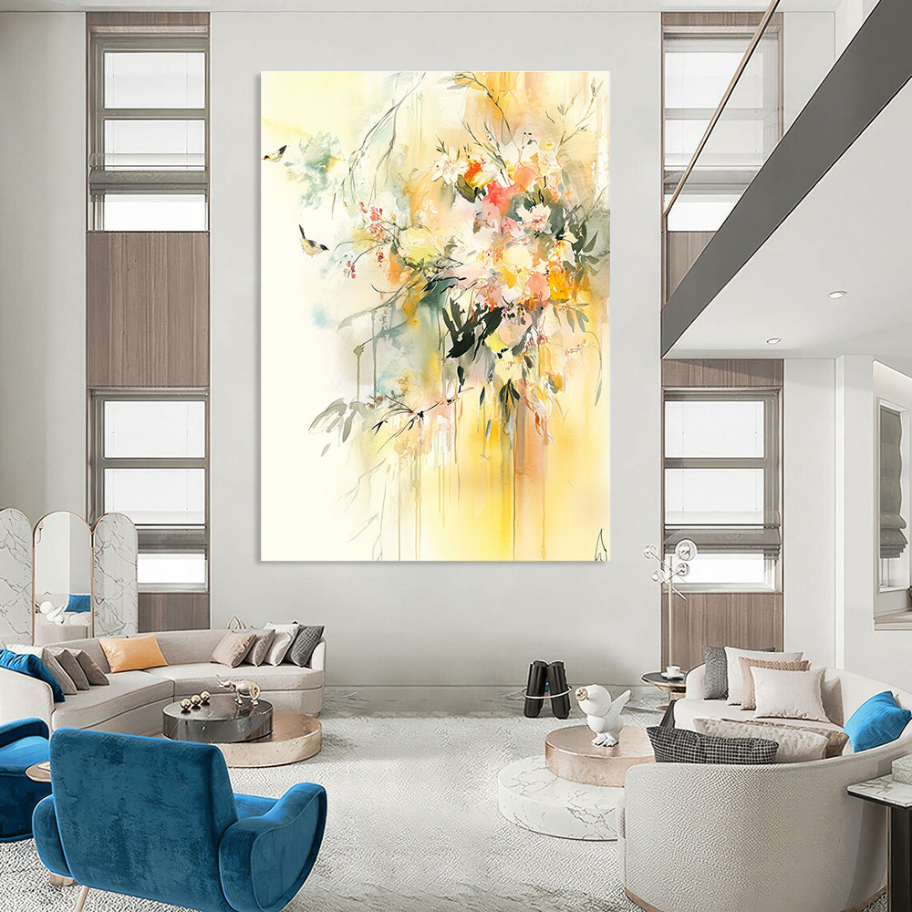 Floral Watercolor Abstract Painting for Romantic - Themed Weddings GAB0985