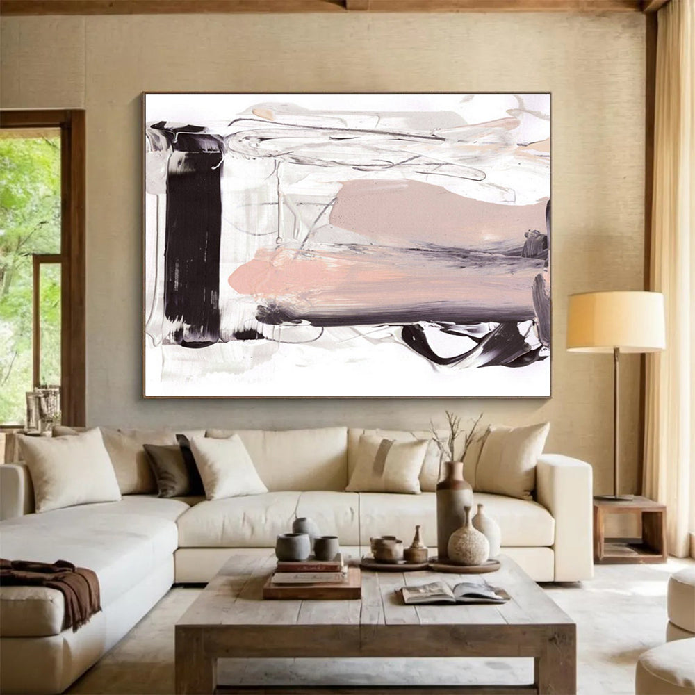 Elegant Tone Abstract Painting for Sophisticated Lounges YHT143