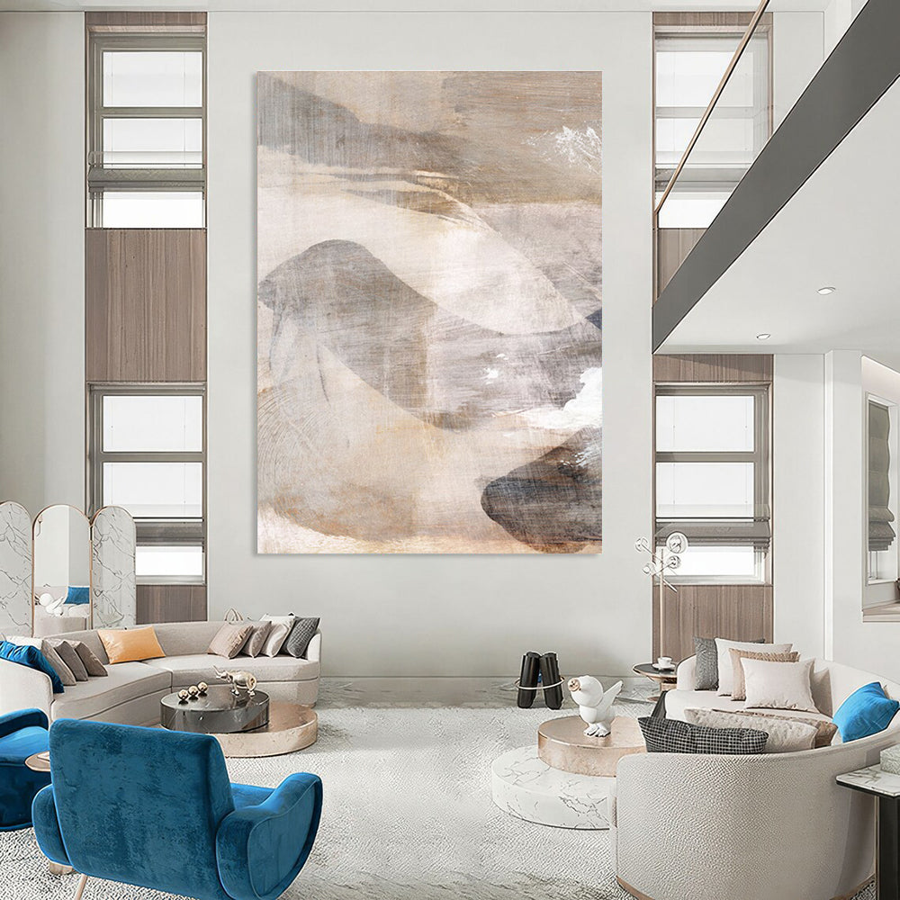Earth - Toned Abstract Landscape Painting for Rustic - Style Living Rooms HENG210