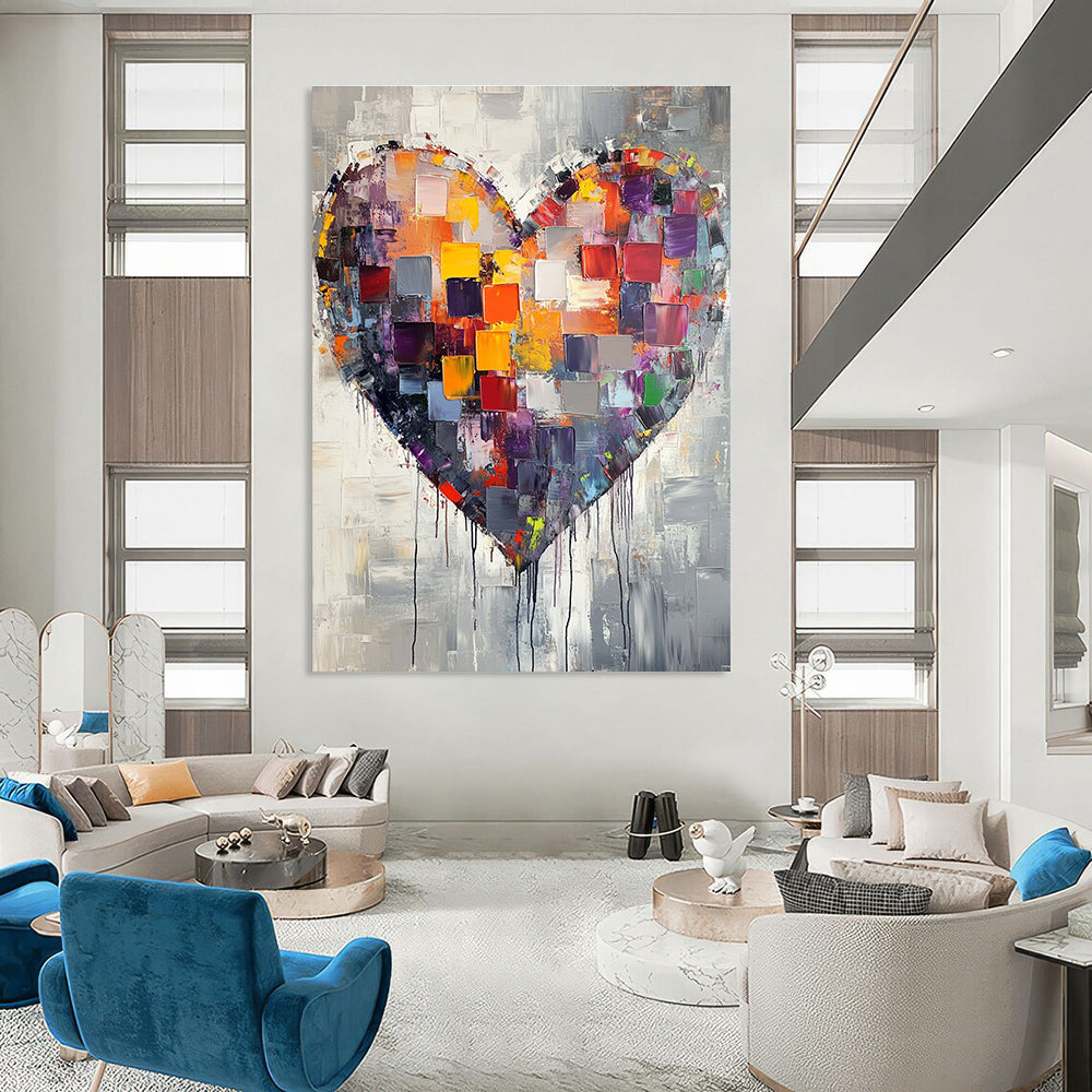 Colorful Heart Abstract - Vibrant Emotion - Filled Art GAB0510
