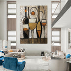 Abstract Wine Still Life Painting for Sophisticated Wine Bars GAB0834