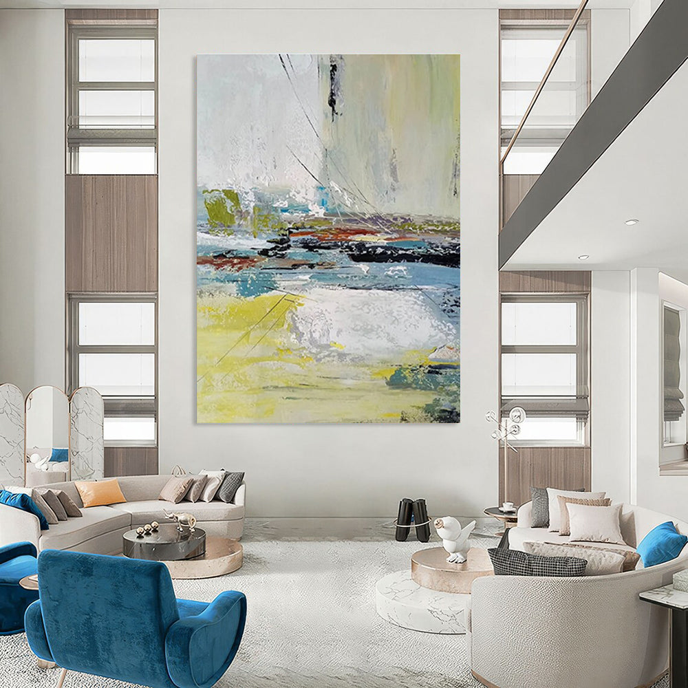 Vibrant Abstract Landscape Abstract Painting for Art Gallery Installations HENG052