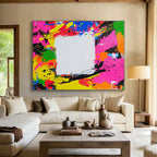 Bold Color Splash Abstract Painting with Explosive Energy WINK597