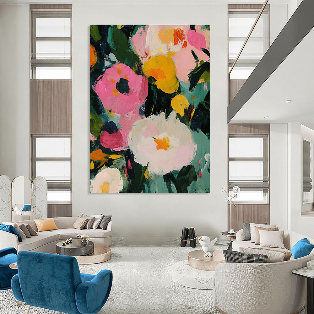 Bold Floral Abstract - Vivid Color - Pop Floral Art GAB0496