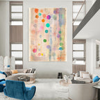 Colorful Dots Watercolor Abstract Painting of Playful Spots GAB0122