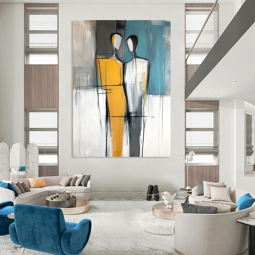 Two Figures Abstract - Intimate Relationship Art GAB0564